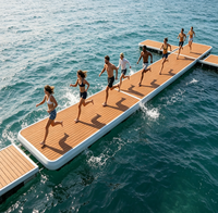 Plataforma Flotante Inflable de Alta Resistencia con Superficie Antideslizante de EVA, Puente Inflable para Embarcaciones, Plataforma Acuática para Embarque de Yates