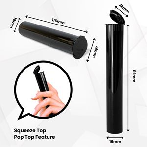 Оптовая продажа пластиковых тубусов Pop Top 116 мм с герметичной крышкой для сигар, контейнеры для хранения с защитой от детей, упаковка для рулонов - Product Image 1