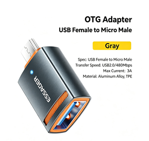 เอสเซเจอร์ USB3.0 OTG อะแดปเตอร์ Type-C USB-A ไมโครหญิงเป็น USB ไมโคร IP Type-C ตัวแปลงชายสำหรับแมคบุ๊ค เสี่ยวมี่ ไอโฟนอะแดปเตอร์ OTG - Product Image 4