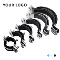 Collier de serrage pour tuyau en fer galvanisé Salvador, doublé de caoutchouc EPDM, collier de serrage pour tuyau fendu, support de tuyau, collier de serrage fendu doublé de caoutchouc