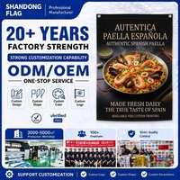Drapeau publicitaire personnalisé Paella 3x5 pieds ; Drapeau promotionnel extérieur en polyester non tissé ; Signalétique imprimée numériquement résistante aux UV
