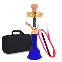 Ensemble de chicha arabe égyptienne avec verre givré, design minimaliste de luxe léger, sac inclus, tube unique