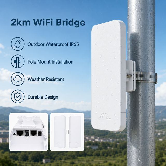 24V POE LAN&WAN Outdoor Wifi Router 300Mbps Wireless Repeater Wifi Bridge 2km