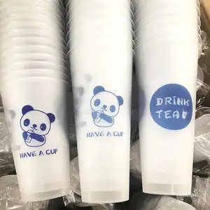 Sinh Thái Rõ Ràng Dùng Một Lần Ép Phun Nhựa Sữa Boba Bong Bóng Trà Cup Với Nắp Đậy Cho Trà Bong Bóng Sinh Tố