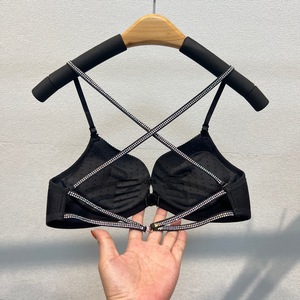 Nouveau soutien-gorge sans armatures push-up brillant et <span class=keywords><strong>sexy</strong></span> pour fille, avec boucles à l'avant et dos sculpté, style halter, pour un look tendance et pur. - Product Image 3