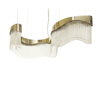 Lustre moderne en verre fait main de luxe, forme métallique personnalisée, pour salon de villa, escalier, chambre et couloir