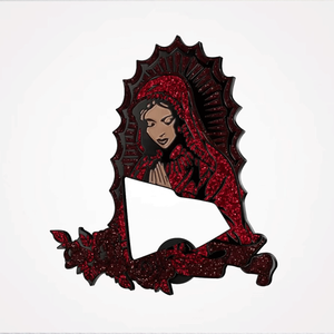 Özel Metal yaka logosu döküm Virgen şapka Pin Mariachi pimleri emaye şapka iğnesi renkli Glitter çerçeve Pin - Product Image 2