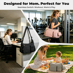 Borsa fasciatoio personalizzata 2-in-1: Borsa a tracolla per passeggino e borsa da mamma, 13L, leggera, da viaggio, per neonati, lavoro, pendolarismo, palestra - Product Image 6