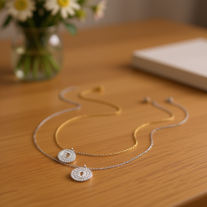 Collana con Ciondolo a Forma di Lettera O con Diamante, Catena da 2 Cm, Gioielleria Raffinata - Product Image 3