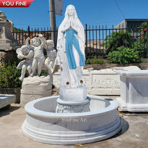 Grande <span class=keywords><strong>fontaine</strong></span> d'eau en marbre sculptée à la main représentant la Vierge <span class=keywords><strong>Marie</strong></span> pour l'extérieur - Product Image 5