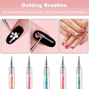 8pcs Nail Brush Set Diamond Handle <b>Glitter</b> Nail Art <b>Pen</b> Nylon Hair Liner Painting Gel Design Salon Manicure Brush <b>Pen</b> Set - Product Image 3