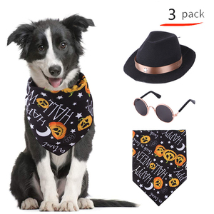 Conjunto de Pañuelo, Sombrero y Gafas para Perro o Gato de Halloween, Tela Ecológica, Disfraz de Calabaza para Mascotas de Verano e Invierno - Product Image 3