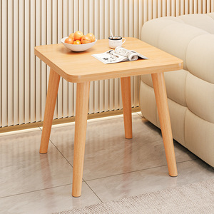 Simple Nordic Style Wooden Side <b>Table</b> For Living Room <b>Sofa</b> Bedside Use Warm White Walnut Color Minimalist Design - Product Image 1