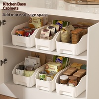 Panier de rangement pour armoire de cuisine et salle de bain - Polypropylène sans couvercle, design moderne pour le stockage des collations et des assaisonnements