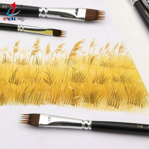 Pinceaux professionnels en bois à manche court en forme de peigne, 4 pièces, pour peinture acrylique, huile et aquarelle - Product Image 4