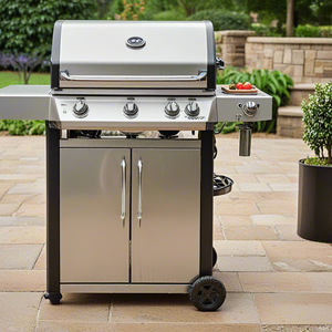 Barbecue à gaz naturel CSPS en gros, 4 brûleurs, 147 cm, réglable, en <span class=keywords><strong>Inox</strong></span> 304, pour extérieur, non revêtu, facile à assembler, avec chariot et flamme réglable - Product Image 4