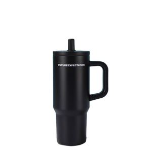 Mug de voyage isotherme en acier inoxydable à double paroi 710 ml avec couvercle à paille et poignée - Product Image 2