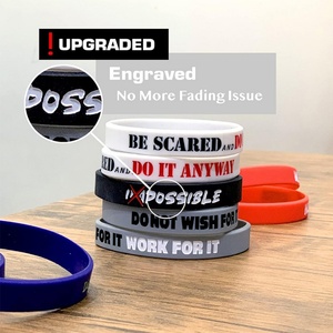 Wholesale Customize Your Own Rubber Bracelet Wristband with Promotional Event Advertising Gift Embossed Silicone Wristband - Product Image 4