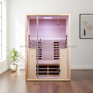 Sauna domestique de luxe en bois de pruche, infrarouge lointain, pour 2-3 personnes, vente directe usine, détox vapeur sèche, 110V - Product Image 3