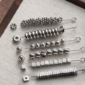 Color retaining titanium steel stainless steel <b>spacer</b> beads loose beads for handmade bracelet necklace phone chain DIY beaded - Product Image 1