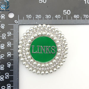 Broche <span class=keywords><strong>en</strong></span> émail jaune cristal perle ronde OGC Vote personnalisée pour l'Ordre du Cercle d'Or, décoration maçonnique pour femmes - Product Image 4