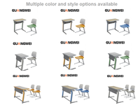 Ensembles modernes de bureau et de chaises pour étudiants, deux places, mobilier de classe de lycée de bonne qualité