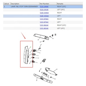 5303882AE 5303883AE Feux arrière de haute qualité pour Jeep Compass, systèmes de carrosserie automobile, remplacement après-vente, boîtier de feux arrière - Product Image 2