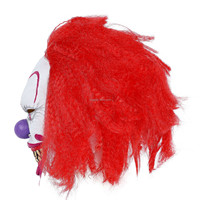 Masque de clown Halloween Masque de clown drôle foncé Accessoires de costume Accessoires de cosplay Visage intégral en latex Funny Buddha Clown Horror Headgear