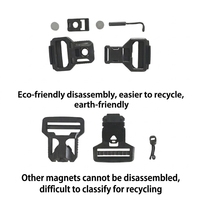 Boucle magnétique réglable en plastique POM, matériau recyclé, solide, à dégagement rapide, pour sac, accessoires de plein air