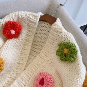 Vintage único colorido moda Casual otoño primavera lindo corto mujeres Floral ganchillo tejido suéter cárdigan suéteres de <span class=keywords><strong>mujer</strong></span> - Product Image 3
