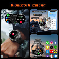 Montre connectée d'extérieur 1,7 pouces AK112, batterie 1400 mAh, étanche IP68, écran tactile, appels Bluetooth, moniteur de fréquence cardiaque et de sommeil