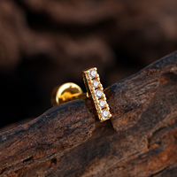 Pendientes hipoalergénicos de acero inoxidable para mujer y niña, pendientes estilo Luna de mariposa, tornillo trasero, cartílago de hélice, lóbulo del trago