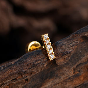 女女童防过敏不锈钢耳环蝴蝶月亮风格耳钉螺钉后螺旋软骨耳屏叶 - Product Image 6