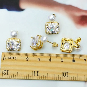 Pendientes de Cristal de Zirconia Triangulares en Oferta, Pendientes de Zirconia Transparente para Mujer, Joyería Minimalista Clásica para Fiestas - Product Image 6
