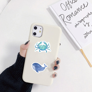 Vente directe d'usine d'autocollants sur le thème de la vie marine, crabe de dessin animé, hippocampe, étiquettes personnalisées en <span class=keywords><strong>papier</strong></span> cuivre, 1 pouce, forte adhérence - Product Image 5
