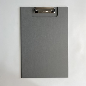 A4 Kích thước bán buôn tùy chỉnh có thể gập lại PP clipboard filer thư mục với kim loại clip bên trong túi màu xám - Product Image 2
