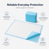 Tapis de propreté pour chien à six couches bleus, imperméables IPX7, avec couche supérieure à séchage rapide, 100% coton, écologiques, nettoyants, PE SAP