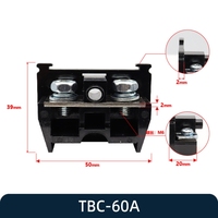 Bloque de terminales para riel DIN TBC-100A con conector de tornillo combinado en rangos de 10A, 20A, 30A, 60A y 200A
