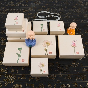 Emballage de bijoux vintage de style chinois recyclable, gaufrage personnalisable, boîte en carton à motif de lotus, boîtes en papier pour cadeaux - Product Image 4