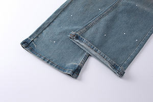 Jeans de la marca Purple para hombre y mujer, estilo urbano, rasgados y con parches, adornados con pedrería, vintage moderno, lavados. - Product Image 6