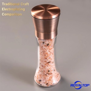<span class=keywords><strong>Moulin</strong></span> à sel et à <span class=keywords><strong>poivre</strong></span> de luxe en acier inoxydable plaqué or, 160 ml, en verre, manuel, pour cuisine, restaurant, camping, barbecue - Product Image 5