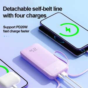Chargeur portable M-Queen avec logo personnalisé, PD20W, charge rapide, type C, PowerBank avec câbles intégrés, Power Bank 10000mAh 20000mah - Product Image 5