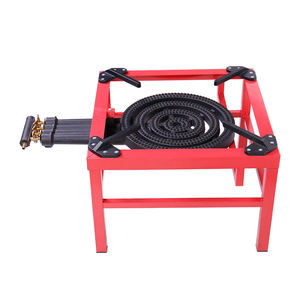 <span class=keywords><strong>Marco</strong></span> de acero de ángulo rojo Quemador de hierro fundido negro Estufa de gas Cocina portátil al aire libre para acampar o viajes - Product Image 5