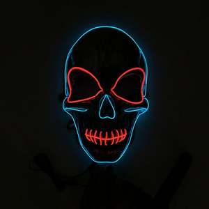 Masque de fête lumineux LED pour le Nouvel An 2025, décoration d'Halloween en PVC, masque de mascarade effrayant à LED brillant - Product Image 4