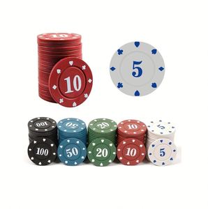 Juego de Póker Profesional de 100 Piezas de PVC con Patrón de Rayas para Juegos de Cartas y Fiestas, con Fichas con Denominación - Product Image 1