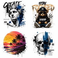 Transferts thermiques DTF personnalisés pour t-shirts, sweats à capuche, sweats-shirts, impression couleur intégrale à repasser pour vêtements, habillement et textiles