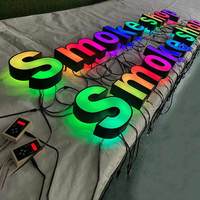Enseigne lumineuse LED RGB en acier inoxydable sur mesure, étanche IP65, logo 3D éclairé pour devanture de magasin, extérieur, bar