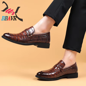Mocasines de Cuero Genuino para Hombre BBAVR, con Hebilla y Punta Cuadrada, Estampado Animal, Zapatos de Vestir, Casuales de Oficina, para Todas las Temporadas - Product Image 4