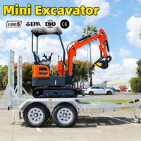 Mini-excavatrice compacte sur chenilles de 0,8 à 1,8 tonnes, moteur haute efficacité, attache rapide, livraison gratuite, EPA EURO5