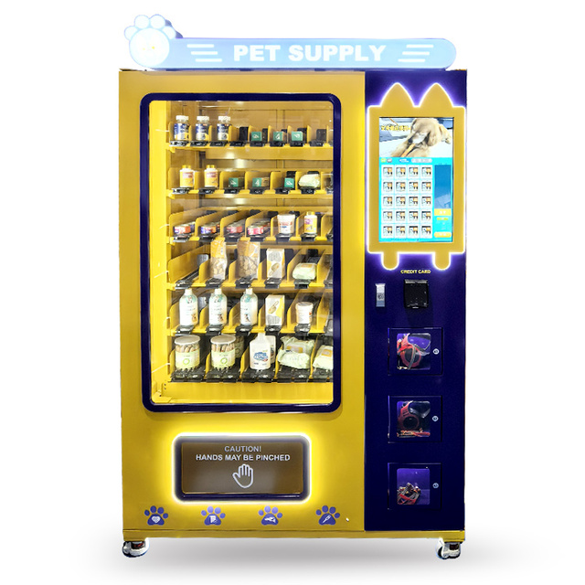 24-Hour Custom Smart Electronic Vending Machine with Touch Screen QR Code Coin Payment System for Snack Drink Pet Supplies Combo